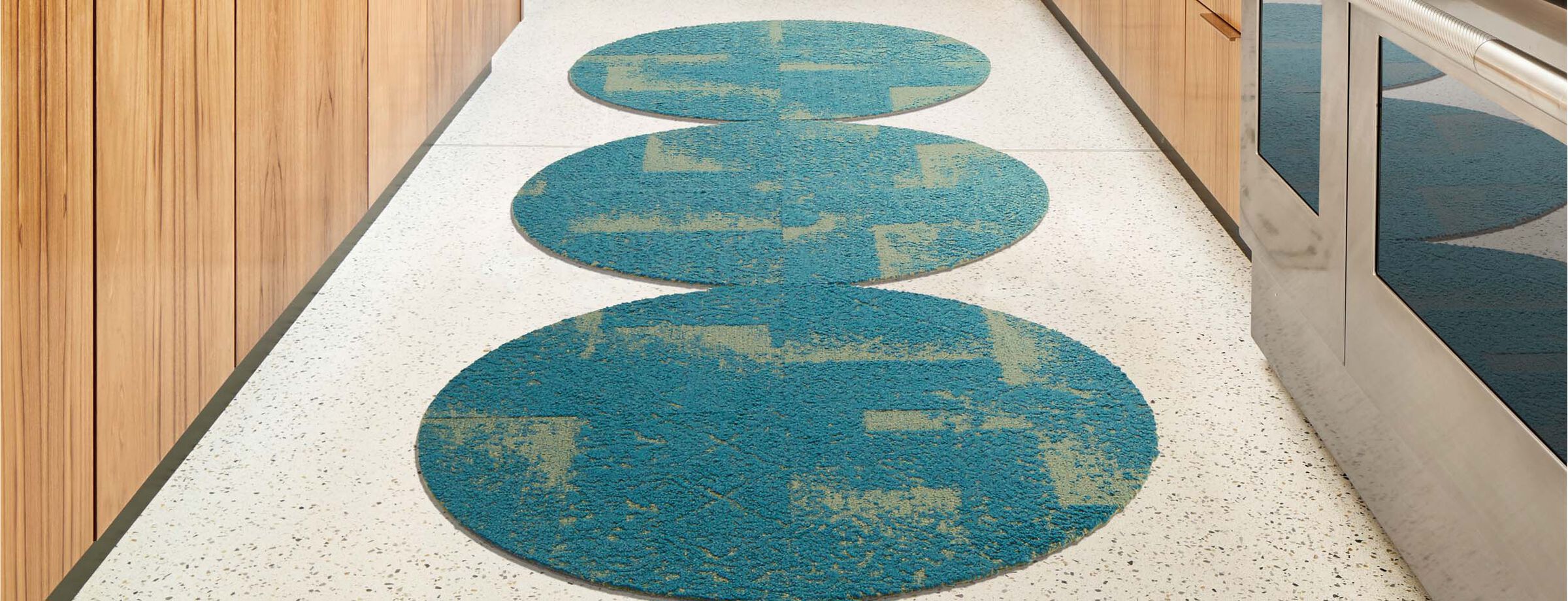 Antique Minx Round Rug Lapis 3.25 Diameter FLOR Signature Area